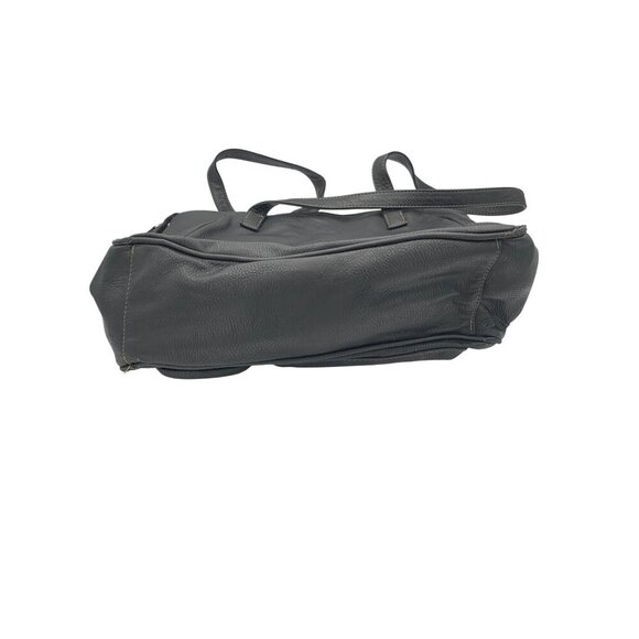 MultiSac Black Faux Leather Multi-Pocket Shoulder Bag With Adjustable Straps - Picture 5 of 13